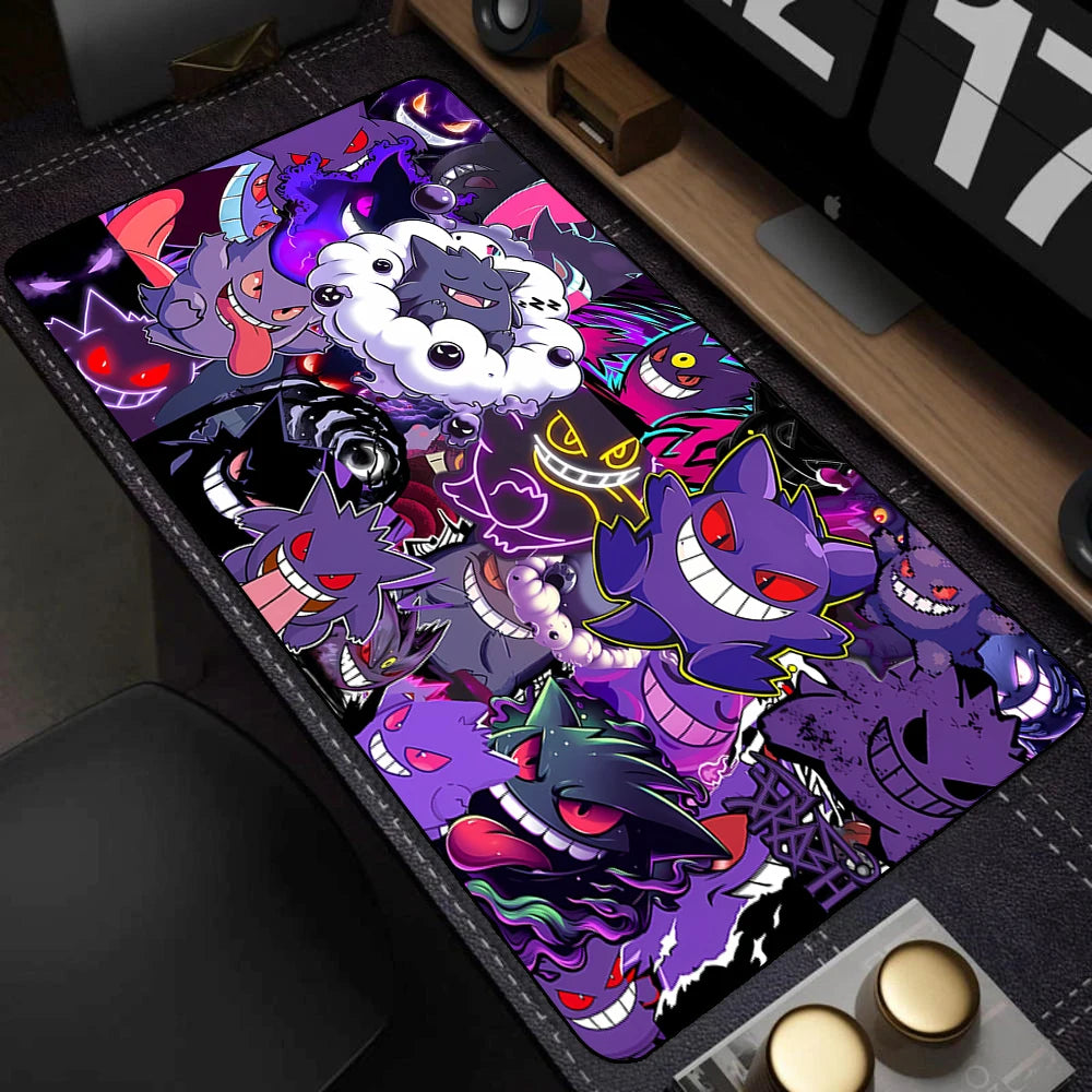 Colorful Gaming Keyboard Rug Laptop Japan Cool Anime Mouse Pad XXL Black P-pokemon Desk Mat PC G-gengar Gamer Cabinet Mousepad