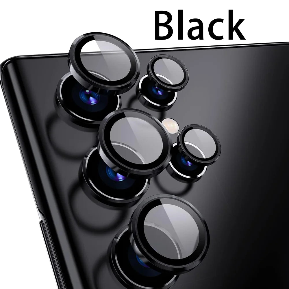Camera Metal Lens Ring Glass Case For Samsung Galaxy S22 S23 Ultra S24 Plus S25 Ultra Camera Lens Screen Protector Lens Cover