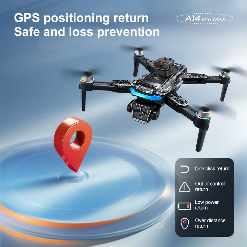 Xiaomi A14 Pro Max Drone Aerial 8K HD Dual-Camera 5G WIFI GPS Brushless Motor Optical Flow Obstacle Avoidance RC Drone 10000M