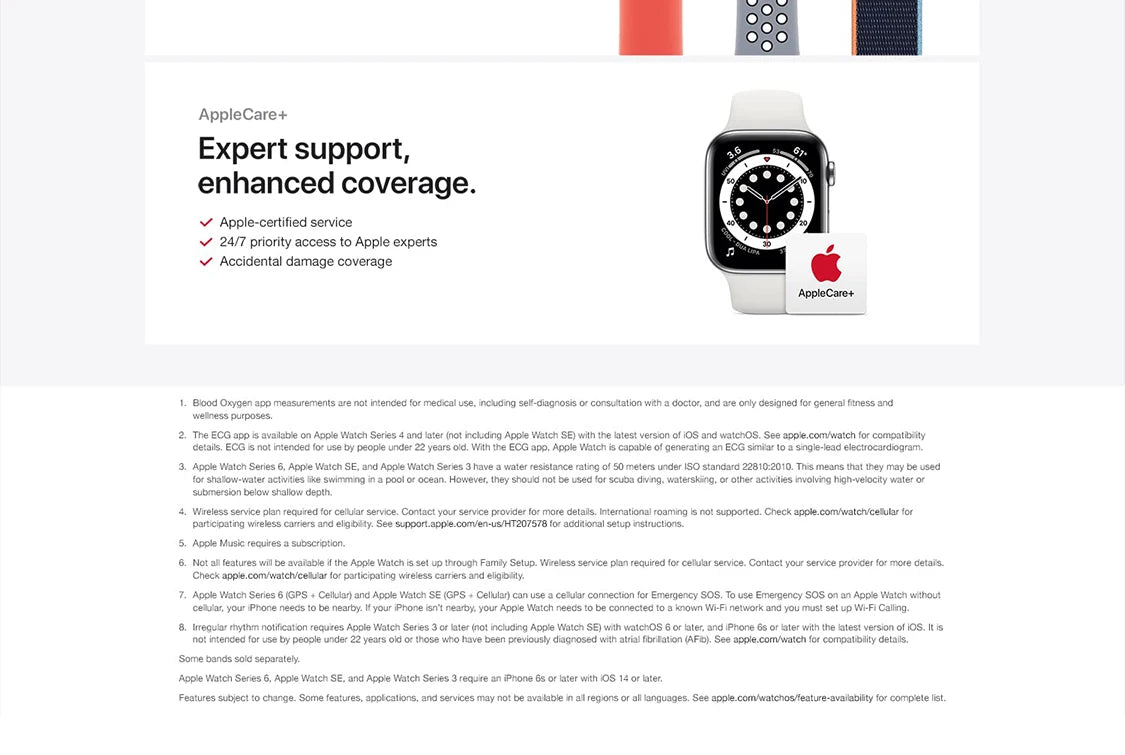 100% Original Apple Watch Series 6 44mm GPS Apple Watch S6 Aluminum Case with Sport Band iOS SmartWatch