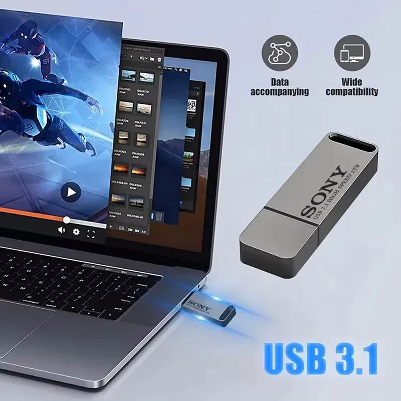 Sony 2TB USB 3.1 Type-C High-Speed Flash Drive Metal U Disk Waterproof Memory Stick for PC Phone Data Transfer