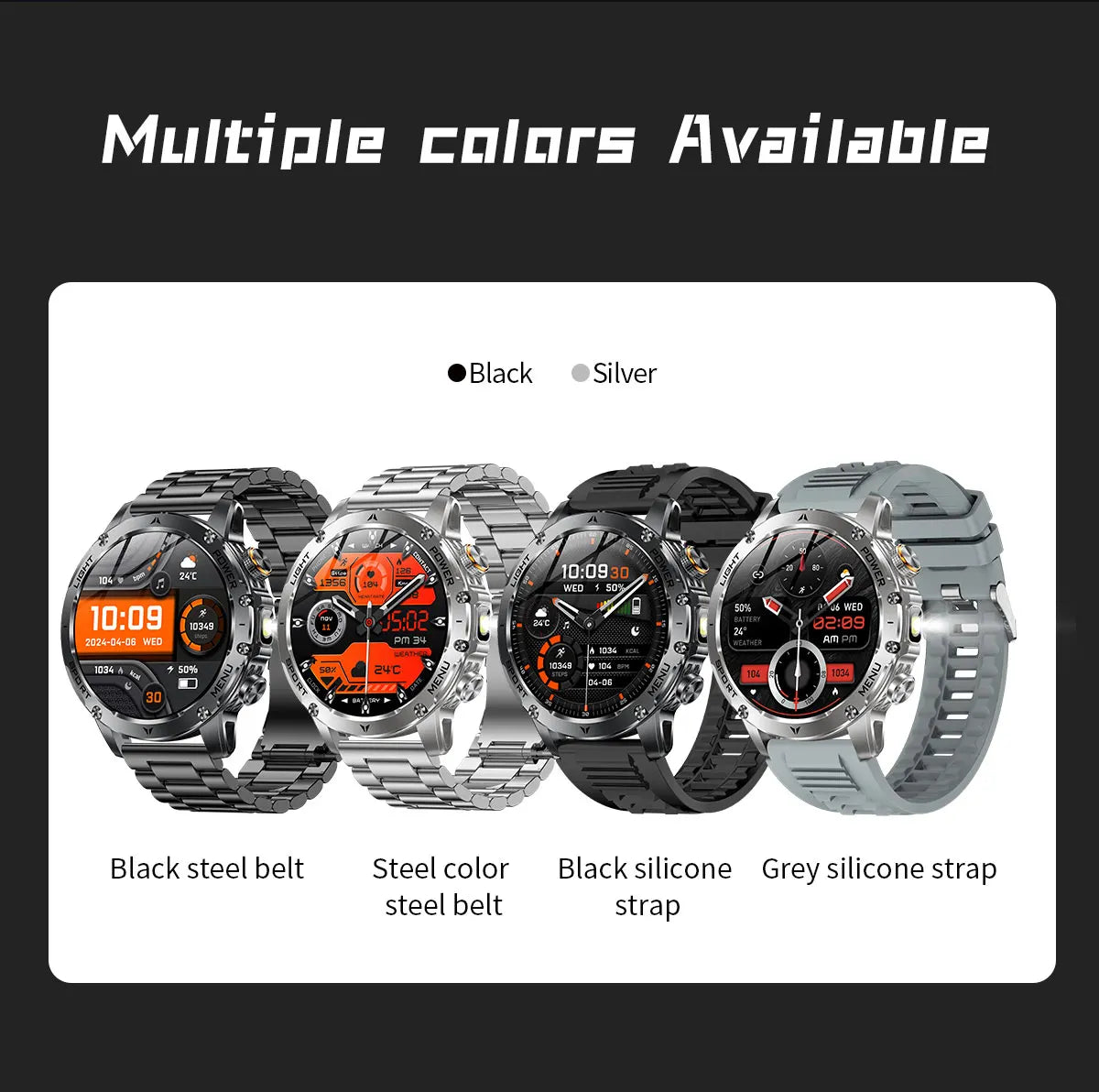 2025 New Military T-Rex 3 Ultra 1000mAh Battery Smart Watch 5ATM Waterproof Flashlight Heart Rate Sports tracker Smartwatch Men