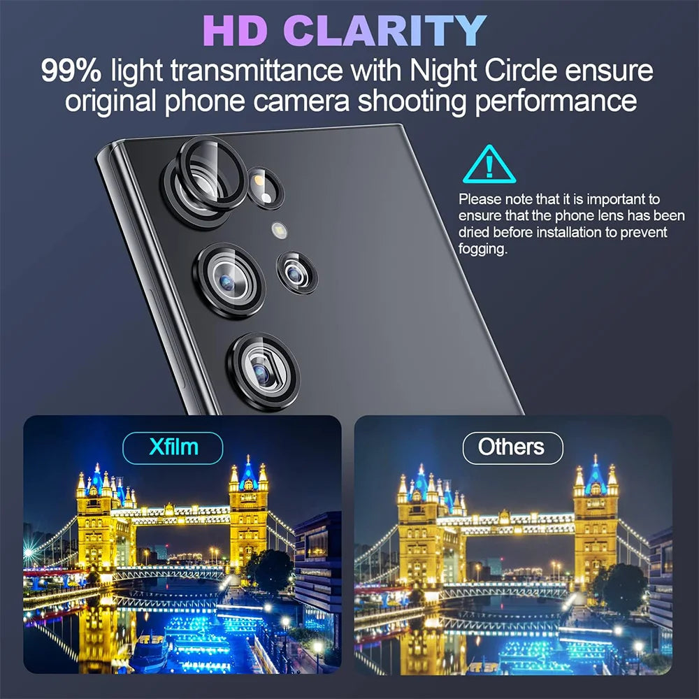 Camera Metal Lens Ring Glass Case For Samsung Galaxy S22 S23 Ultra S24 Plus S25 Ultra Camera Lens Screen Protector Lens Cover