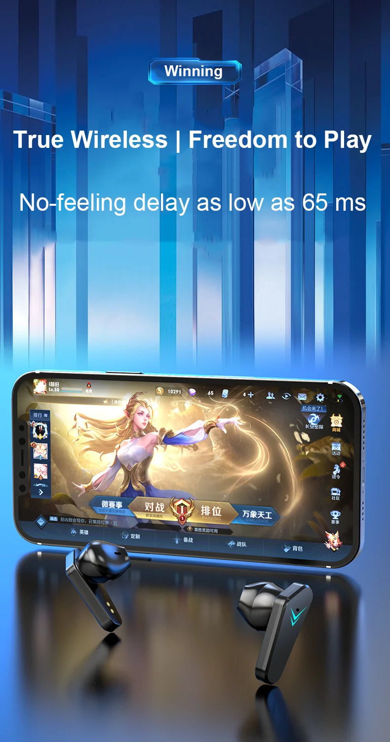 Bluetooth Earphones TWS Gaming Earbuds Wireless Headphones With Mic Bass Audio Sound 9D Stereo HiFi Headset For Xiaomi Lenovo