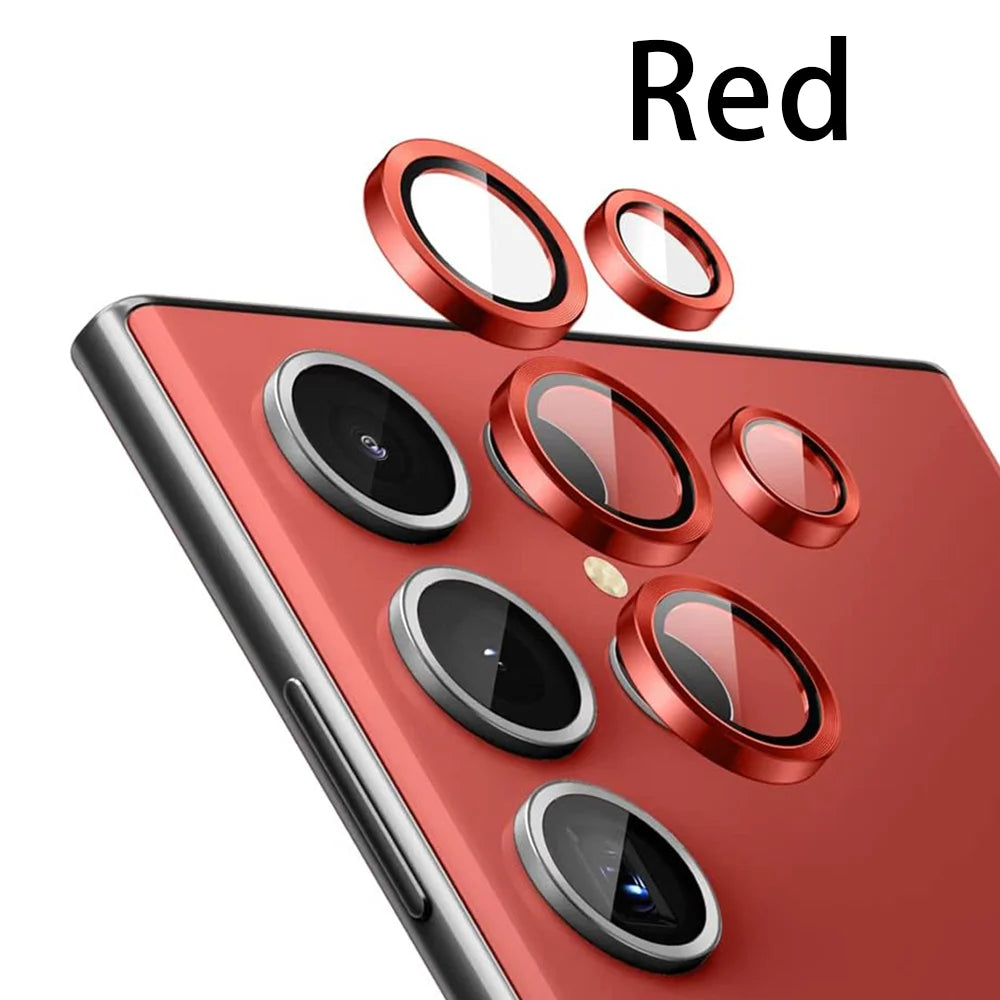 Camera Metal Lens Ring Glass Case For Samsung Galaxy S22 S23 Ultra S24 Plus S25 Ultra Camera Lens Screen Protector Lens Cover