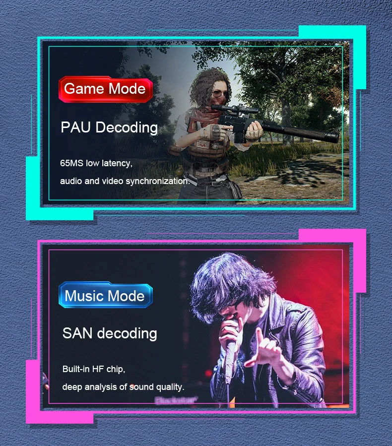 Bluetooth Earphones TWS Gaming Earbuds Wireless Headphones With Mic Bass Audio Sound 9D Stereo HiFi Headset For Xiaomi Lenovo