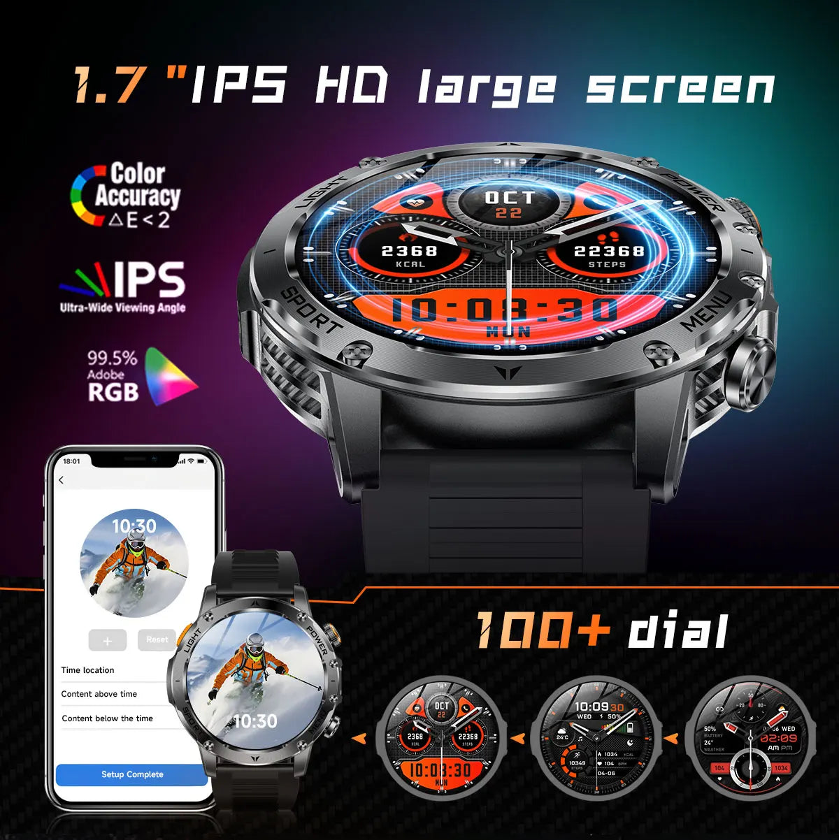 2025 New Military T-Rex 3 Ultra 1000mAh Battery Smart Watch 5ATM Waterproof Flashlight Heart Rate Sports tracker Smartwatch Men