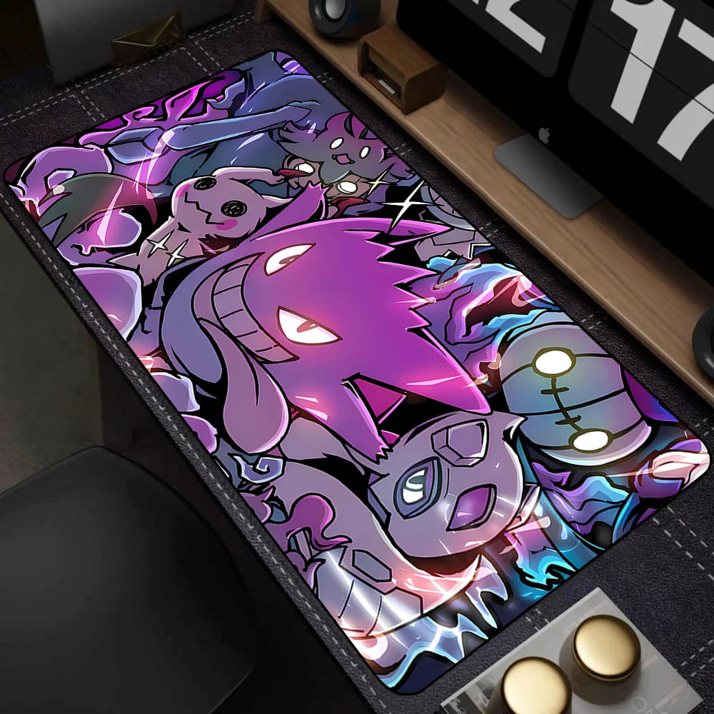 Colorful Gaming Keyboard Rug Laptop Japan Cool Anime Mouse Pad XXL Black P-pokemon Desk Mat PC G-gengar Gamer Cabinet Mousepad