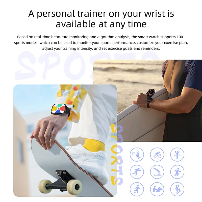 2026 New Lady fashion Smart Watch Men Women Heart Rate Blood Pressure Fitness Tracker Bluetooth Call Smartwatch Man For Android