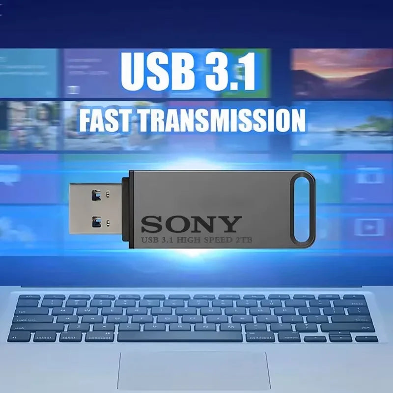 Sony 2TB USB 3.1 Type-C High-Speed Flash Drive Metal U Disk Waterproof Memory Stick for PC Phone Data Transfer