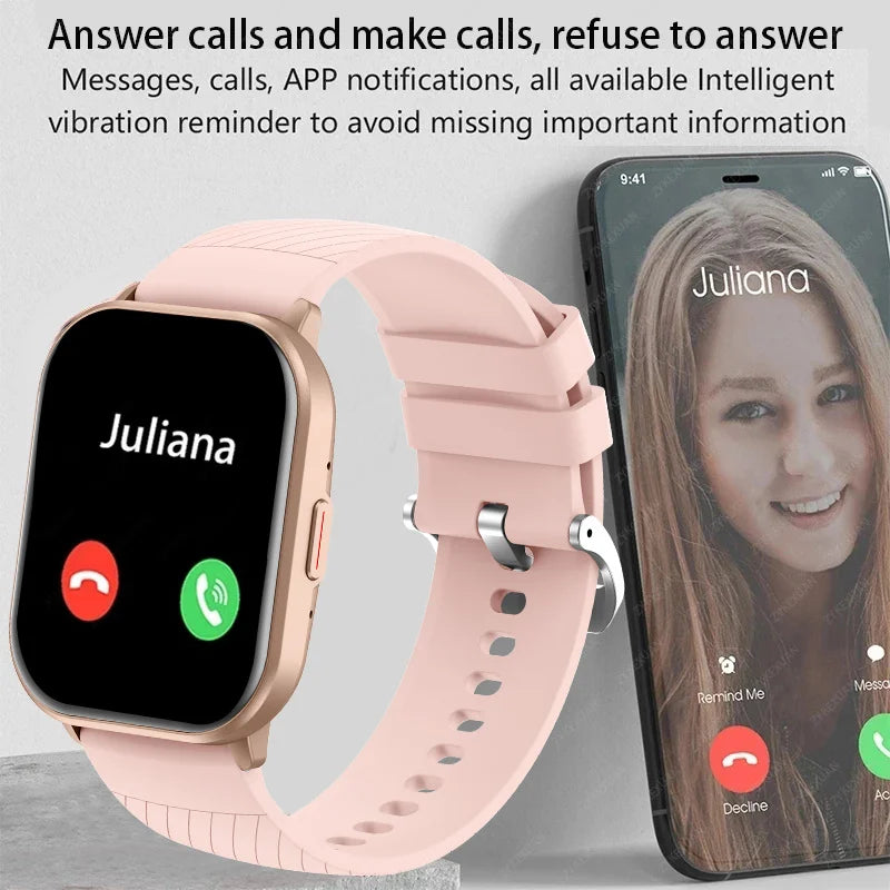 2026 New Lady fashion Smart Watch Men Women Heart Rate Blood Pressure Fitness Tracker Bluetooth Call Smartwatch Man For Android