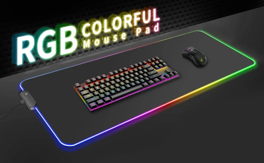RGB J-jokers Mousepad Pc Gamer Keyboard Mouse Pad LED Glowing Mouse Mats Rubber Gaming Computer Mausepad