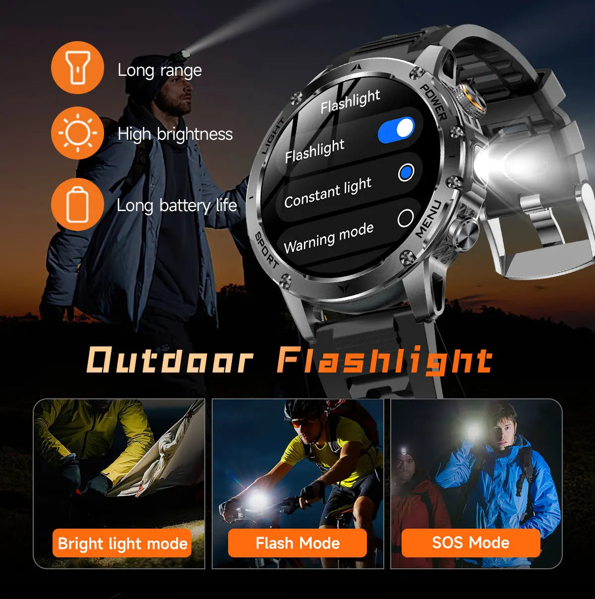 2025 1000mAh Super Capacity Battery Adult Men Smart Watch 1.7-inch Large Screen Bluetooth Call IP68 Waterproof SmartWatch Sports