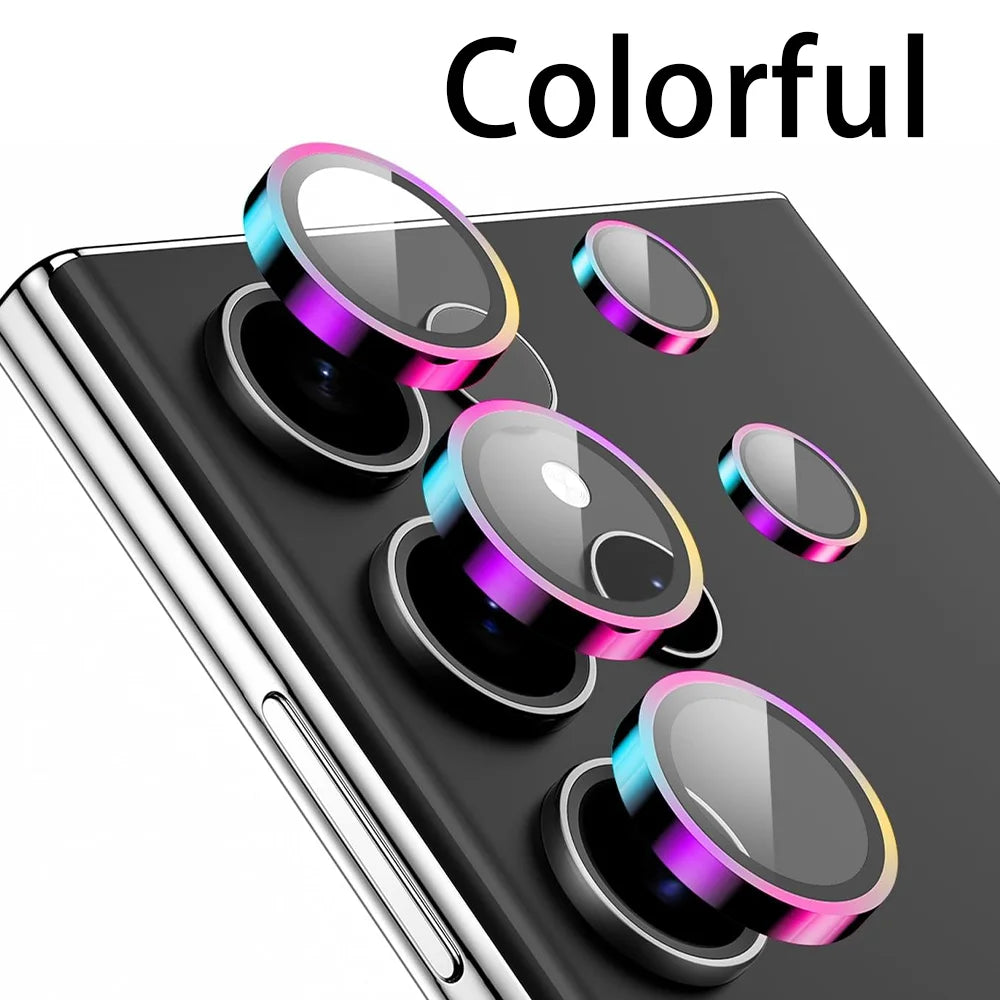 Camera Metal Lens Ring Glass Case For Samsung Galaxy S22 S23 Ultra S24 Plus S25 Ultra Camera Lens Screen Protector Lens Cover