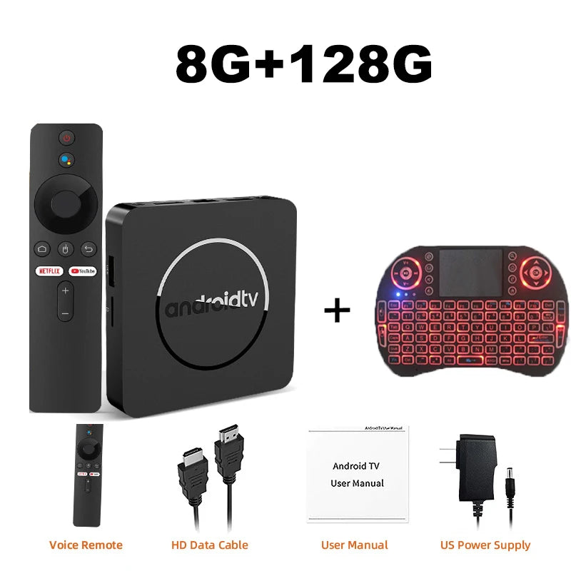 Q10 Android14 8K HDR10+ Smart TV Box Allwinner H313 128G Dual Wifi BT5.0 Set Top Box Media Player with Google Voice Assistant