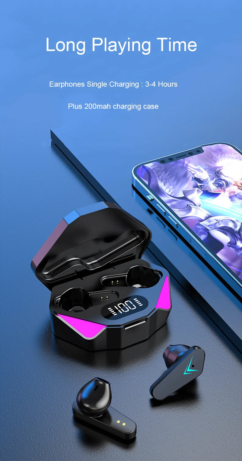 Bluetooth Earphones TWS Gaming Earbuds Wireless Headphones With Mic Bass Audio Sound 9D Stereo HiFi Headset For Xiaomi Lenovo